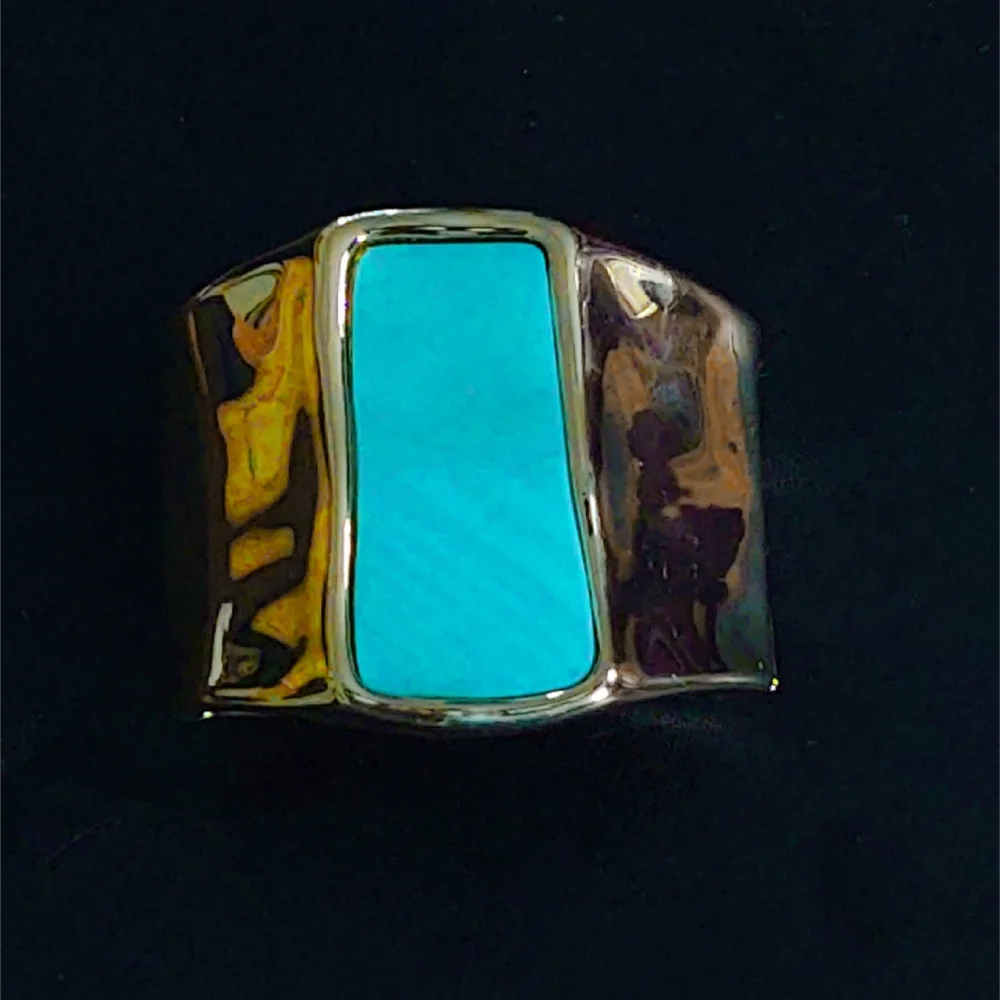 Robert Lee Morris Gold Turquoise Clamper Bracelet